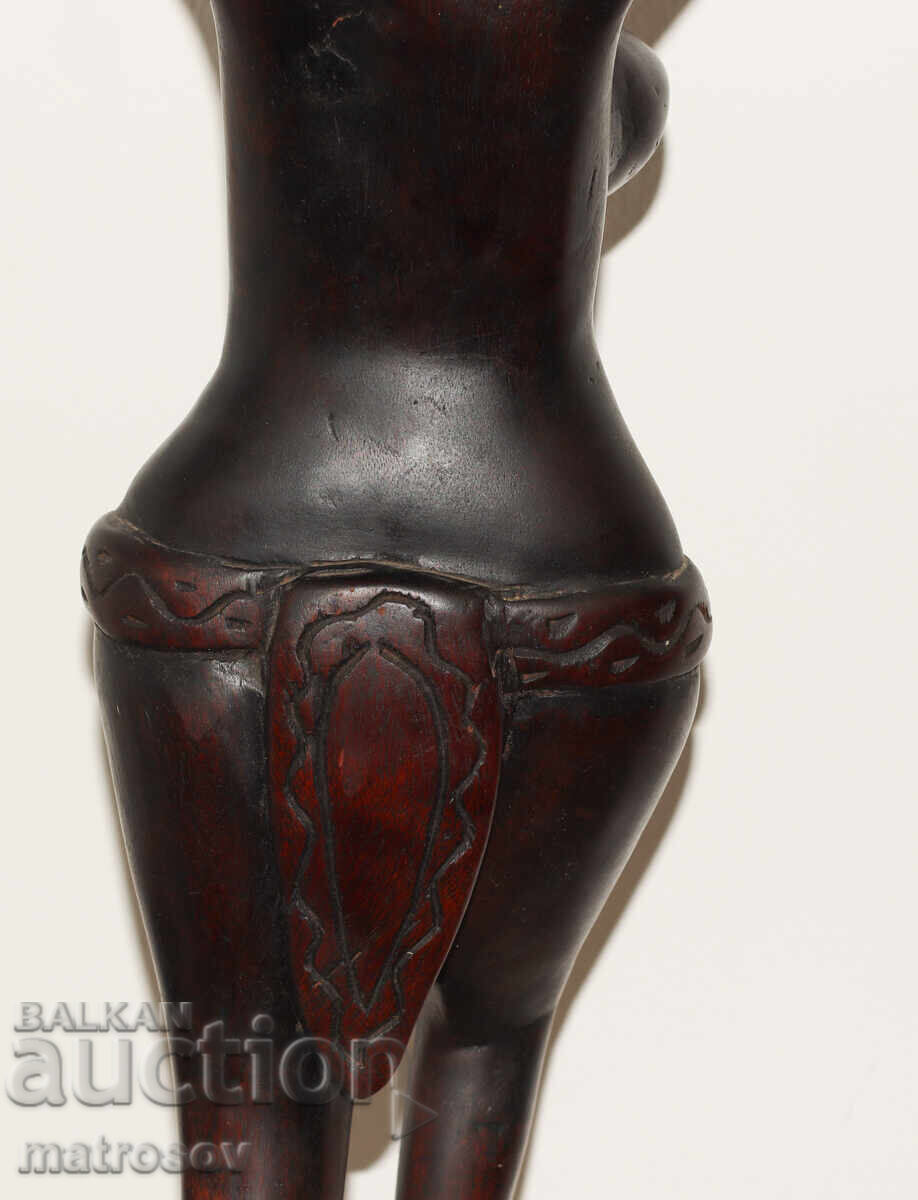 Αφρικανικό μεγάλο γλυπτό ξυλόγλυπτο άγαλμα γυμνό σώμα - 7