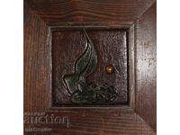 Sculptură originală plastică piele / metal