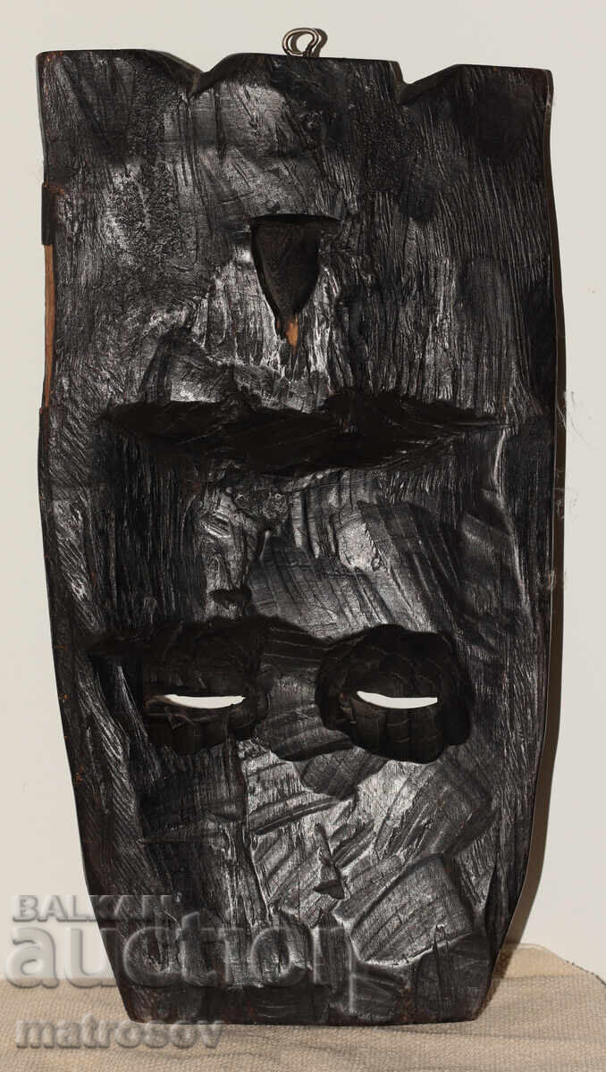 African Large Wall Sculpture Wood Carving Mask - 7
