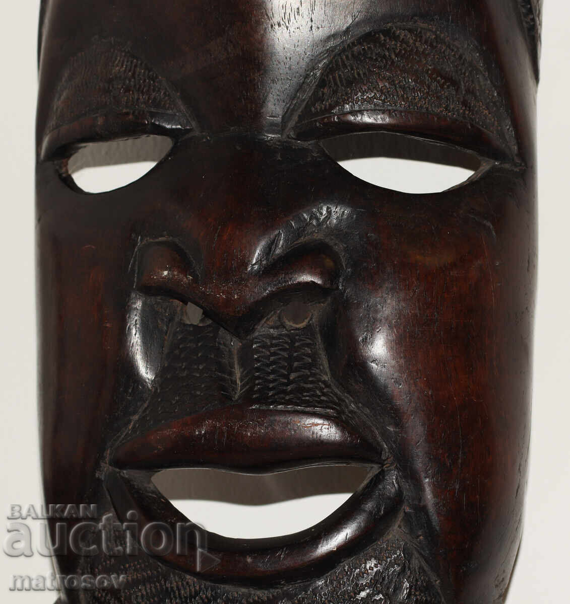 Африканска голяма стенна скулптура дърворезба маска - 6