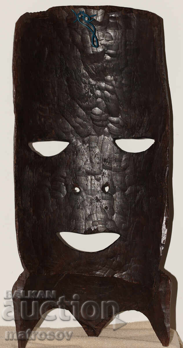 Африканска голяма стенна скулптура дърворезба маска - 7