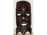 Sculptură murală africană mare, sculptată în lemn, mască