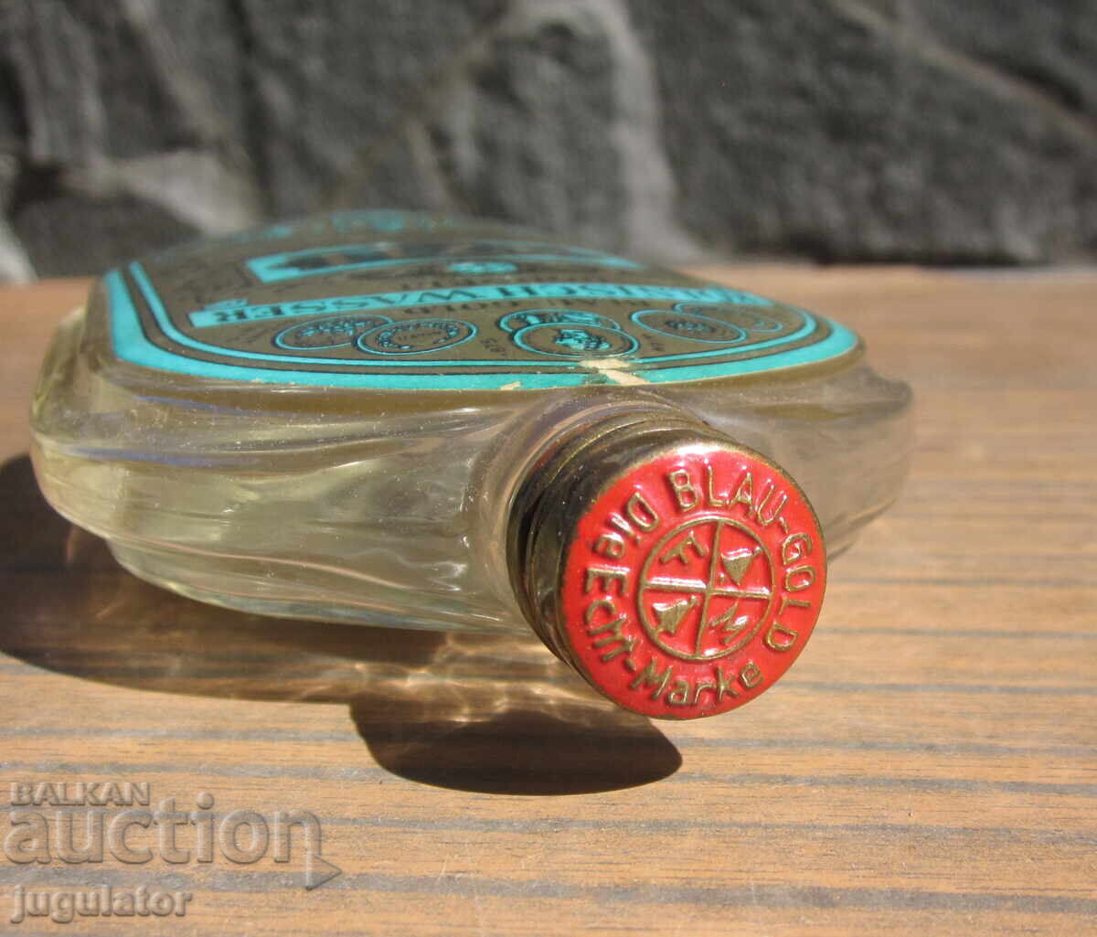 старинно Германско стъклено шише шишенце от одеколон с кутия - 5 старинно Германско стъклено шише шишенце от одеколон с кутия - 5