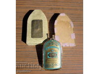 старинно Германско стъклено шише шишенце от одеколон с кутия