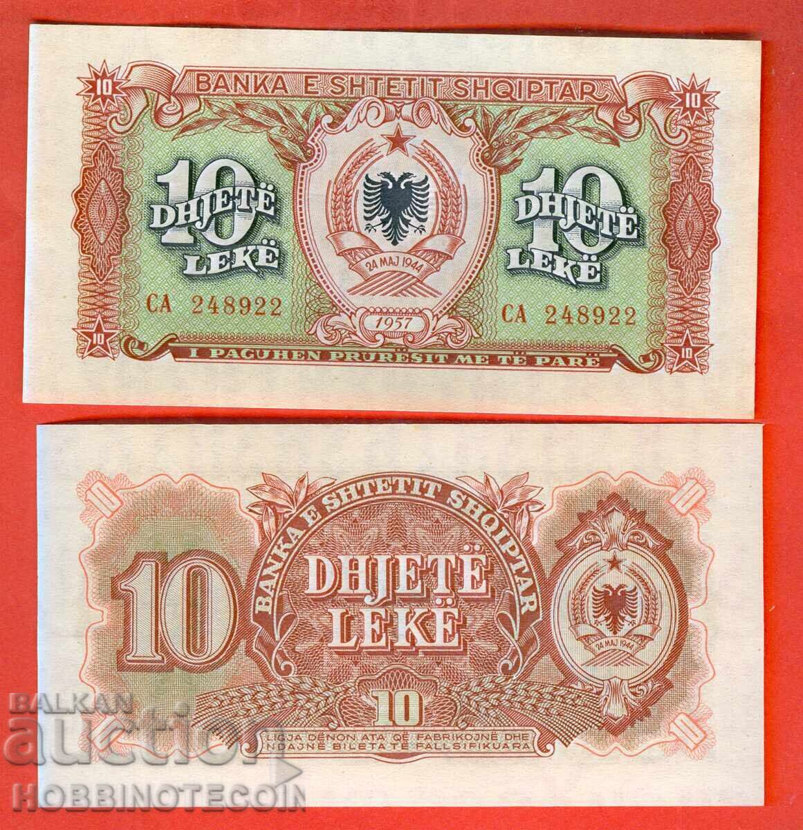 АЛБАНИЯ ALBANIA 10 Леки емисия issue 1957 НОВА UNC
