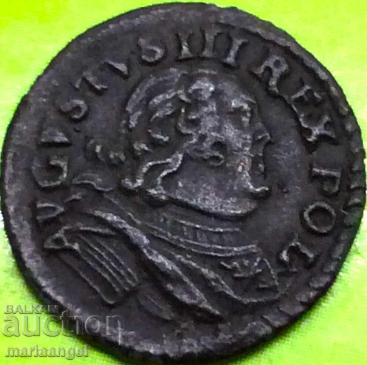 Саксония 1 грош 1753 Август III Полша медна