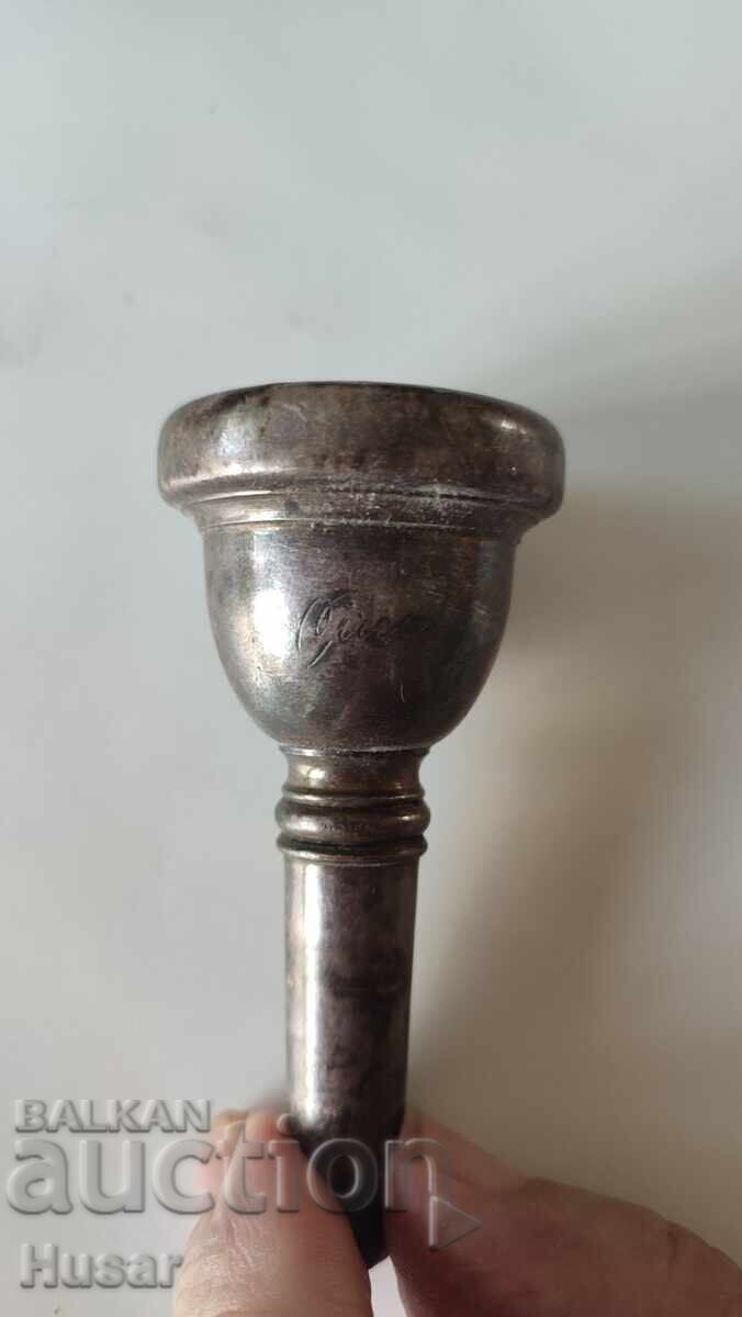 Vechi piesa bucala argintata pentru instrument de suflat
