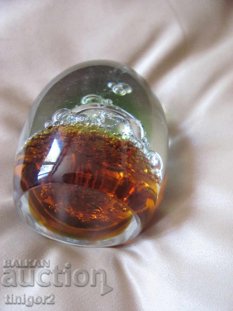 Auction  Crystal desk weight, paperweight, Bavaria