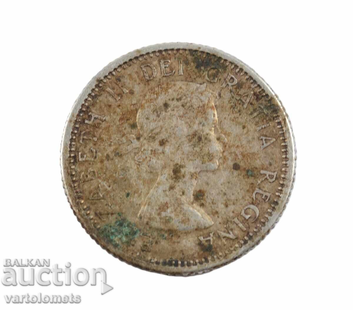 10 Cents 1958 - Canada › Queen Elizabeth II - Silver with price 9.00 BGN | € 4.60