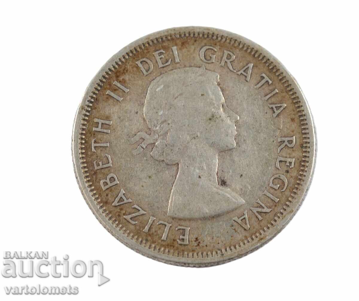 25 цента 1960 - Канада › Кралица Елизабет II с цена 20.00 лв. | € 10.23 25 цента 1960 - Канада › Кралица Елизабет II с цена 20.00 лв. | € 10.23