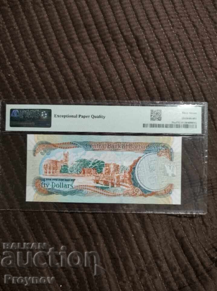 Auction 50 Dollars-Barbados 67 EPQ Auction 50 Dollars-Barbados 67 EPQ