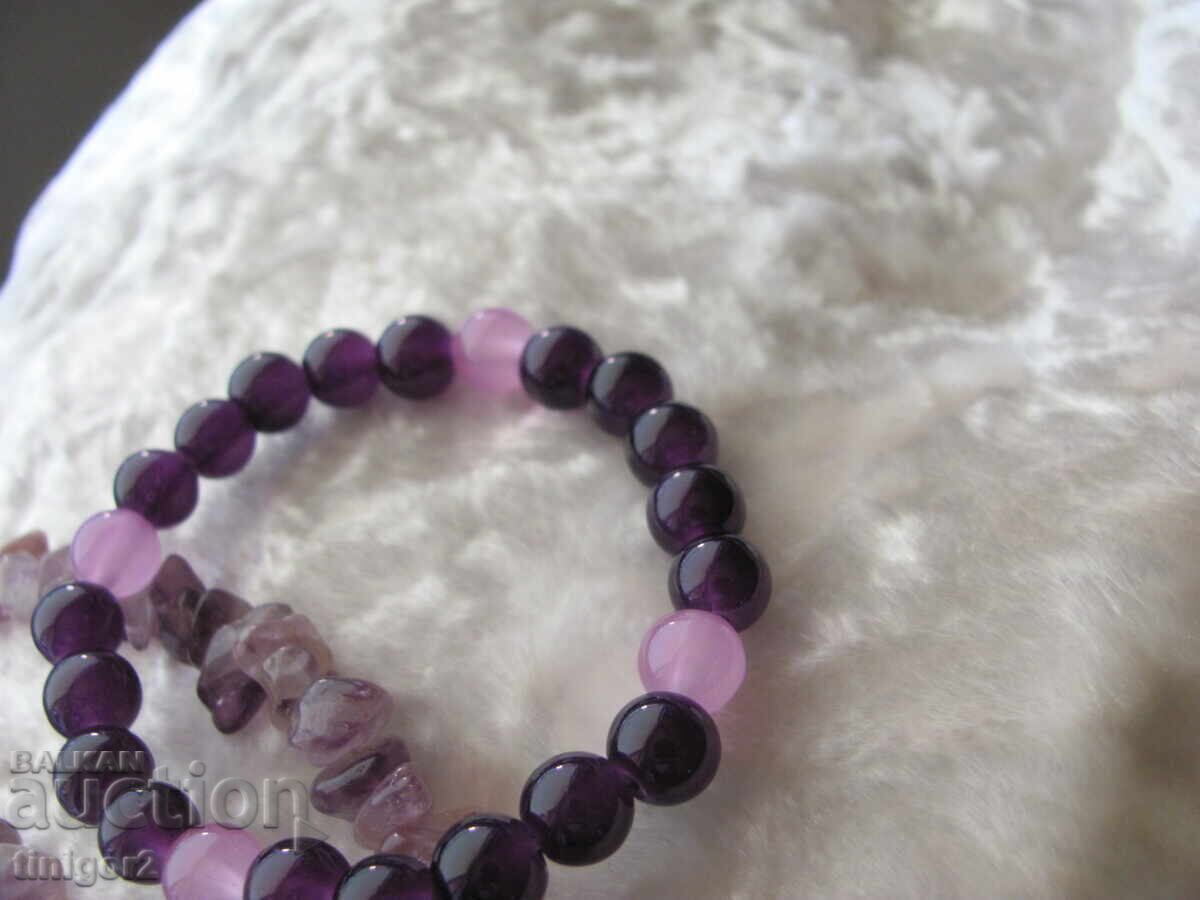 Bracelet and necklace set - amethyst with price 35.00 BGN | € 17.90