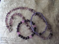 Bracelet and necklace set - amethyst