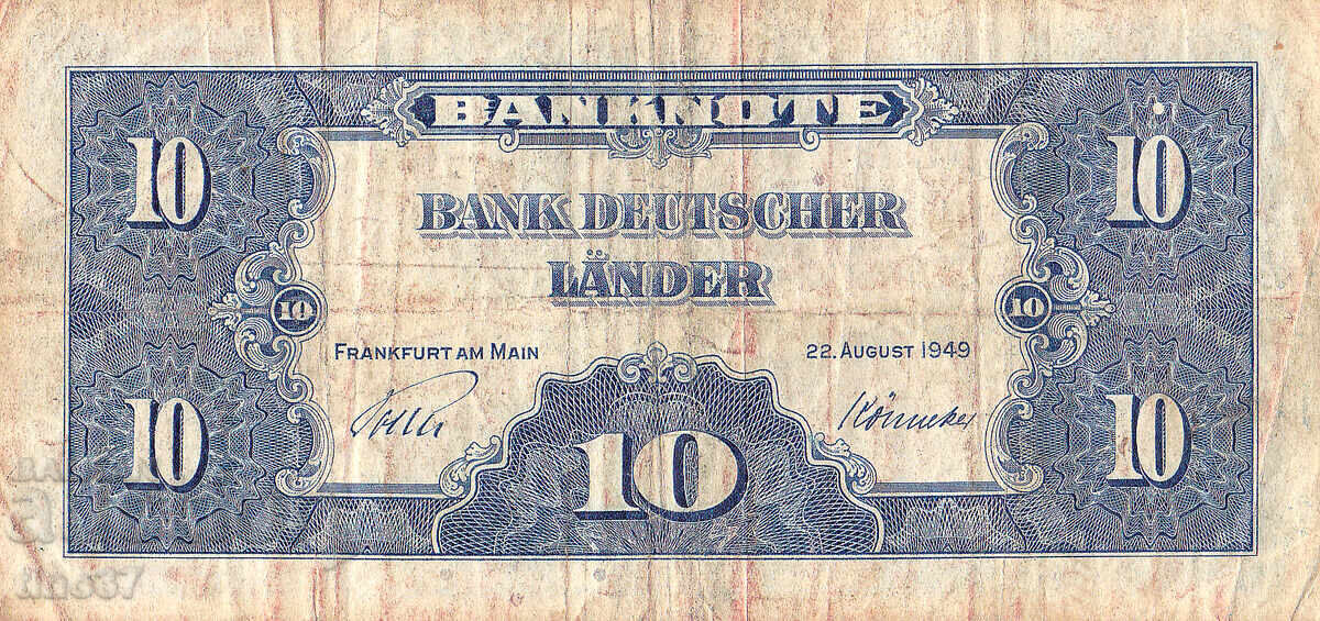 Δημοπρασία tino37- ΓΕΡΜΑΝΙΑ / ΟΜΟΣΠΟΝΔΙΑΚΗ ΔΗΜΟΚΡΑΤΙΑ/ - 10 ΜΑΡΚΑ - 1949