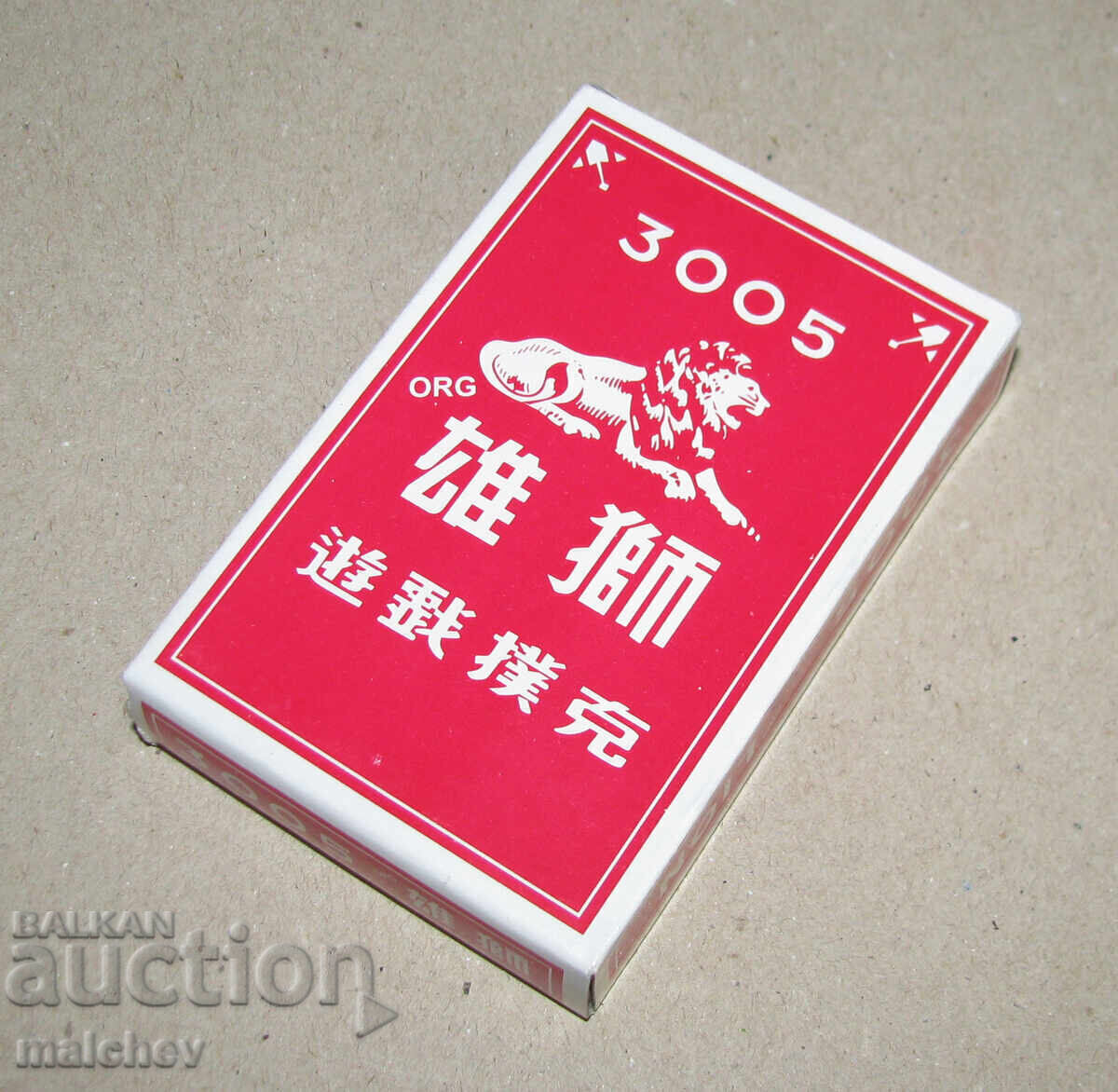 Auction Sealed new deck of playing cards Lion 3005 box red Auction Sealed new deck of playing cards Lion 3005 box red