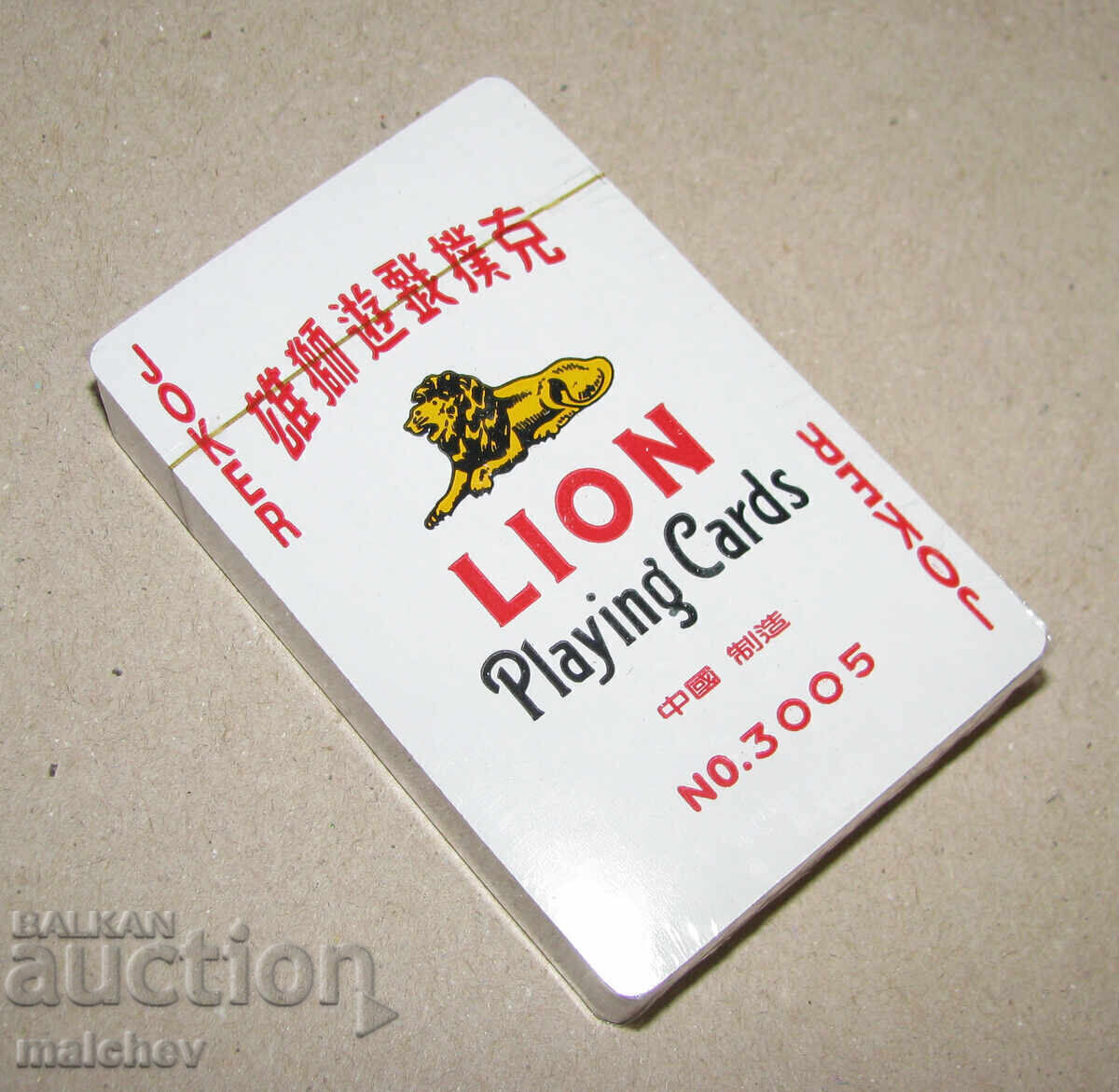 Sealed new deck of playing cards Lion 3005 box red - 6 Sealed new deck of playing cards Lion 3005 box red - 6