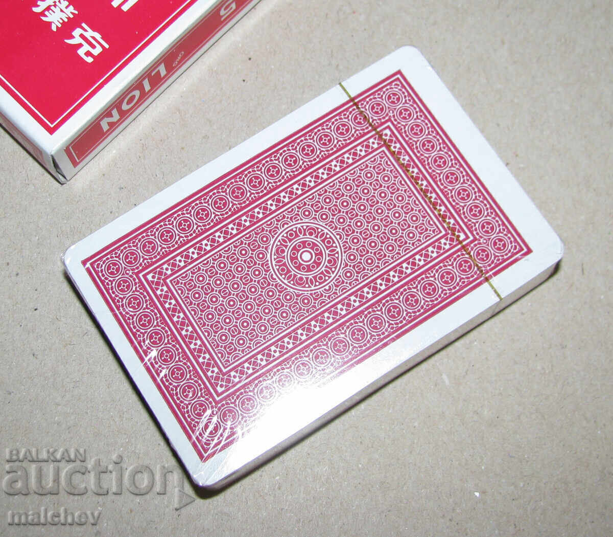 Sealed new deck of playing cards Lion 3005 box red - 7 Sealed new deck of playing cards Lion 3005 box red - 7