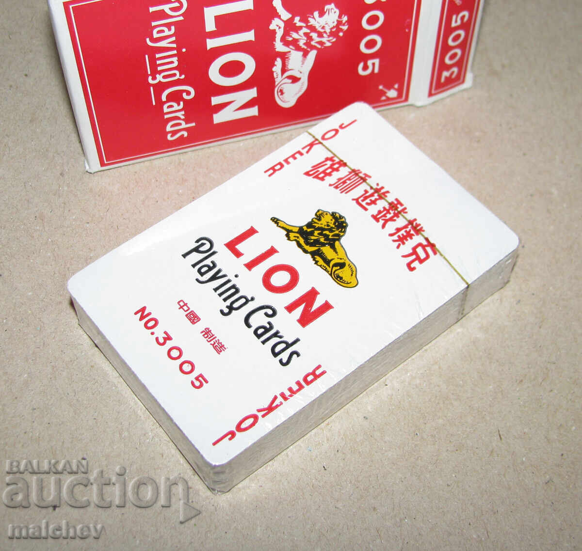 Sealed new deck of playing cards Lion 3005 box red Sealed new deck of playing cards Lion 3005 box red