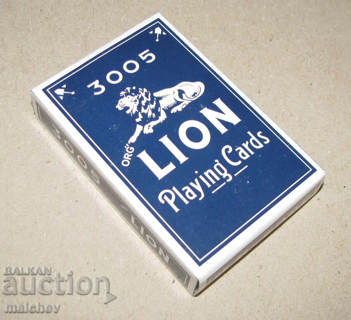Sealed new deck of playing cards Lion 3005 box blue with price 1.00 BGN | € 0.51 Sealed new deck of playing cards Lion 3005 box blue with price 1.00 BGN | € 0.51