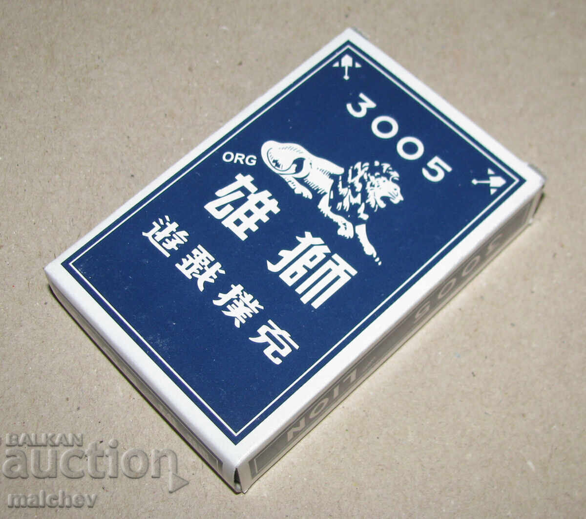 Auction Sealed new deck of playing cards Lion 3005 box blue Auction Sealed new deck of playing cards Lion 3005 box blue