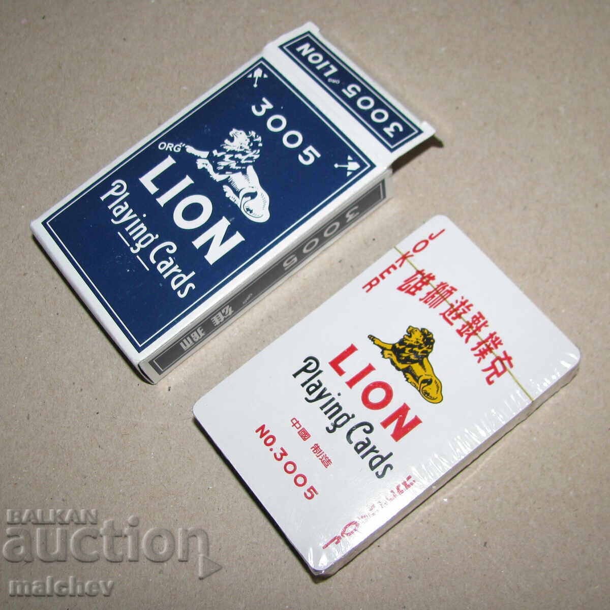 Sealed new deck of playing cards Lion 3005 box blue - 5 Sealed new deck of playing cards Lion 3005 box blue - 5