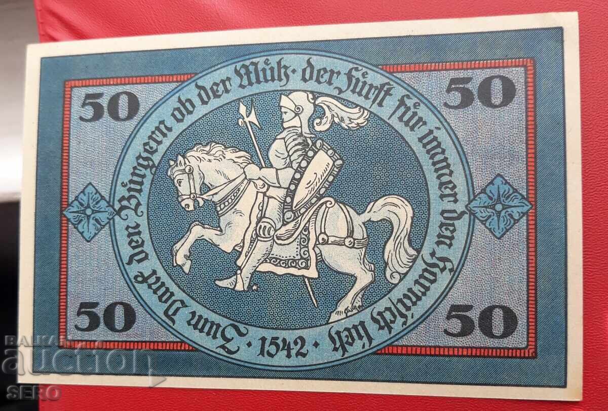 Banknote-Germany-Saxony-Torgau-50 pfennig 1921