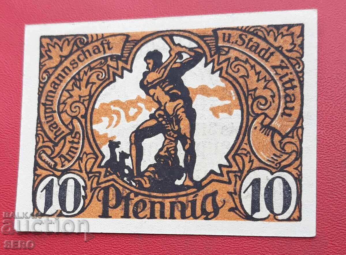Banknote - Germany - Saxony - Zittau - 10 Pfennig 1920 Banknote - Germany - Saxony - Zittau - 10 Pfennig 1920