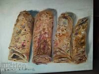 Oil painting - Still life - Pancakes A. Yordanov