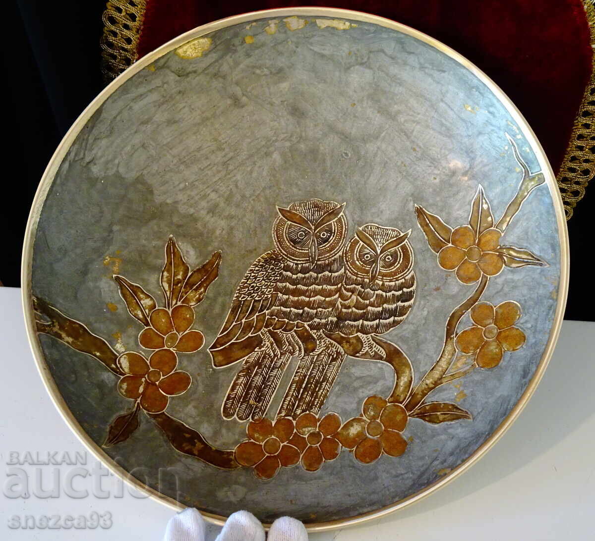 Аукцион Висока бронзова фруктиера с Бухал,Сова,31 см.,1.3 кг. Аукцион Висока бронзова фруктиера с Бухал,Сова,31 см.,1.3 кг.