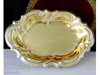 Χάλκινη φρουτιέρα, σαλατιέρα, με πόδια, μπαρόκ