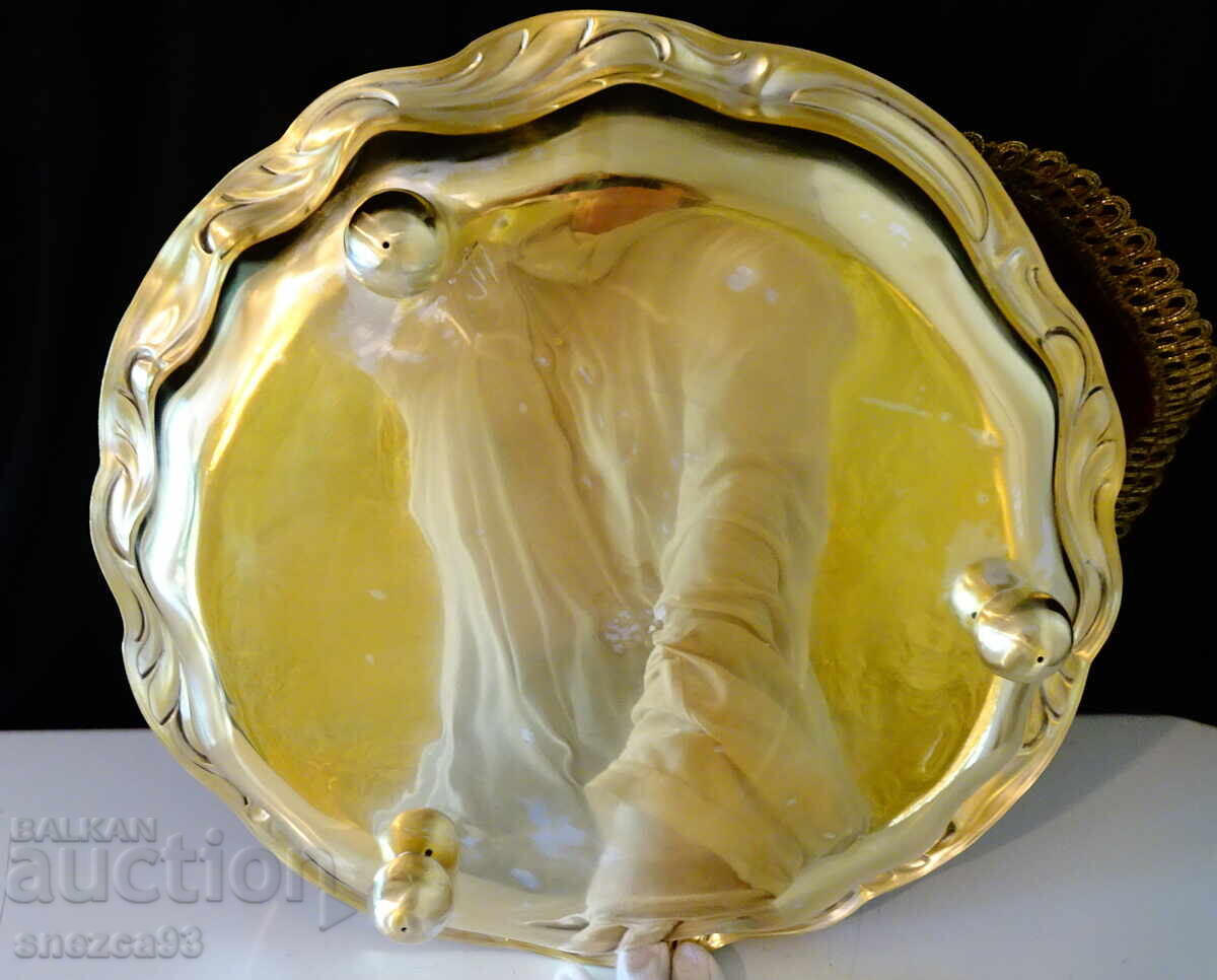 WMF Bronze Tray on Legs, 38 cm, 1 kg, Baroque - 7