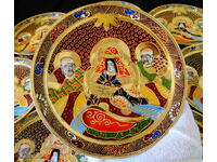 Farfurie din porțelan os japonez Satsuma, aur