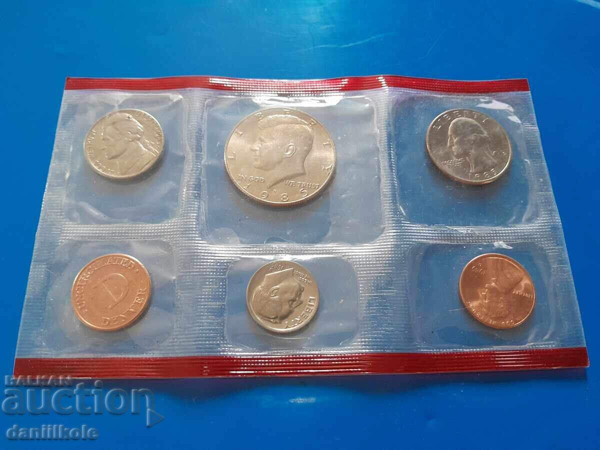 *$*Y*$* SET SUA 1985 D - DENVER - UNC *$*Y*$*