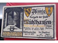 Bancnota-Germania-Thuringia-Mühlhausen-50 pfennig 1921