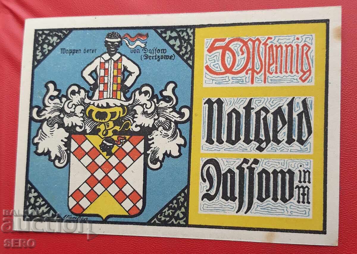 Banknote - Germany - Mecklenburg-Vorpommern - Dassow - 50 Pf. 1920 with price 2.01 BGN | € 1.03 Banknote - Germany - Mecklenburg-Vorpommern - Dassow - 50 Pf. 1920 with price 2.01 BGN | € 1.03