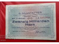 Τραπεζογραμμάτιο-Γερμανία-Βαυαρία-Ζέντεν-20 δισεκατομμύρια μ. 1923-μονόπλευρο