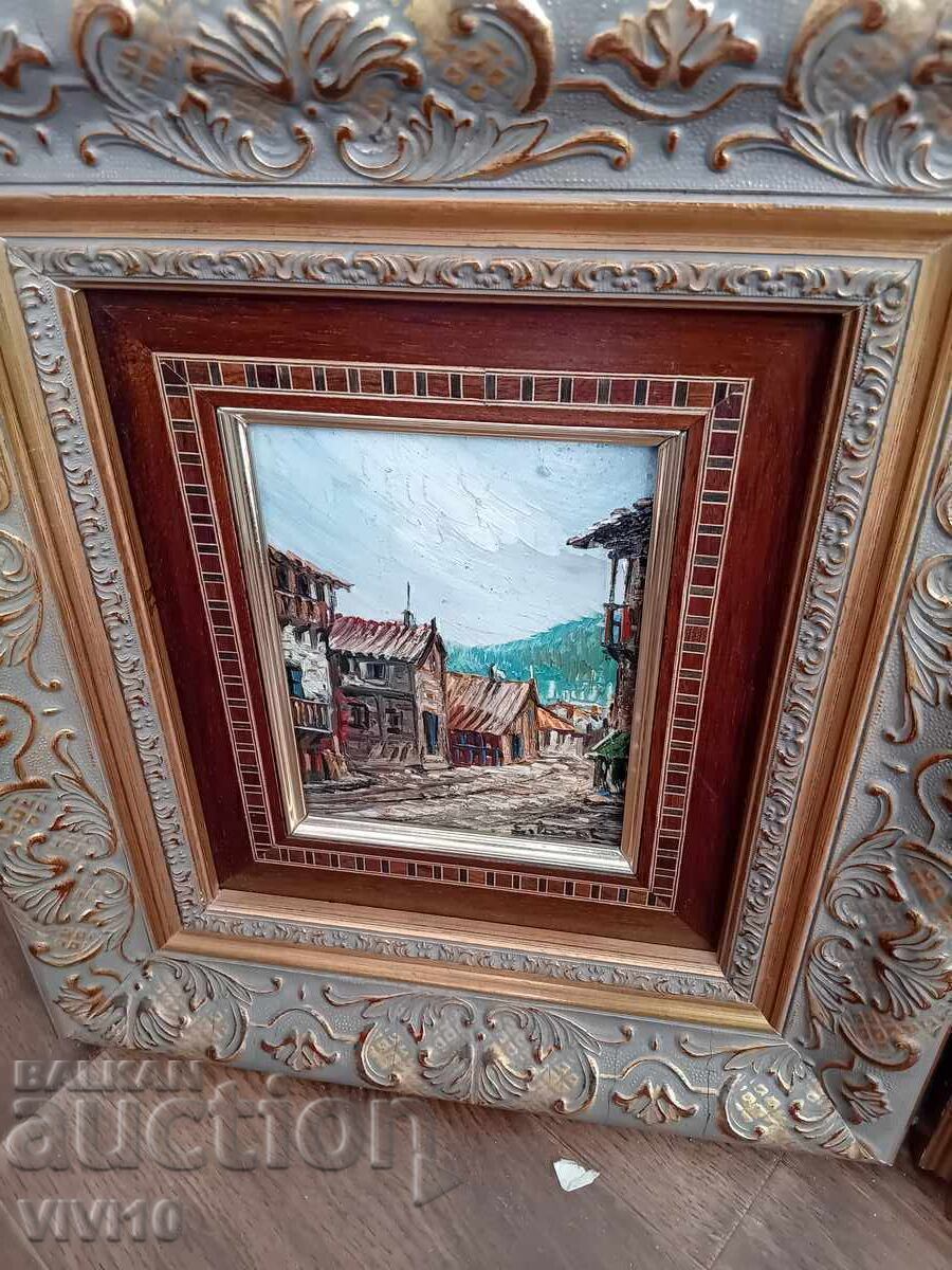 2 antique paintings, oil on wood frames with price € 70.00 | 136.91 BGN