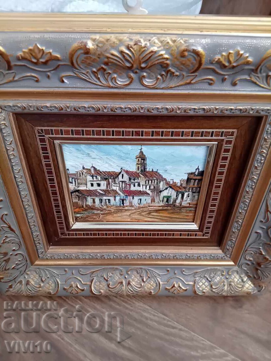 Auction 2 antique paintings, oil on wood frames Auction 2 antique paintings, oil on wood frames