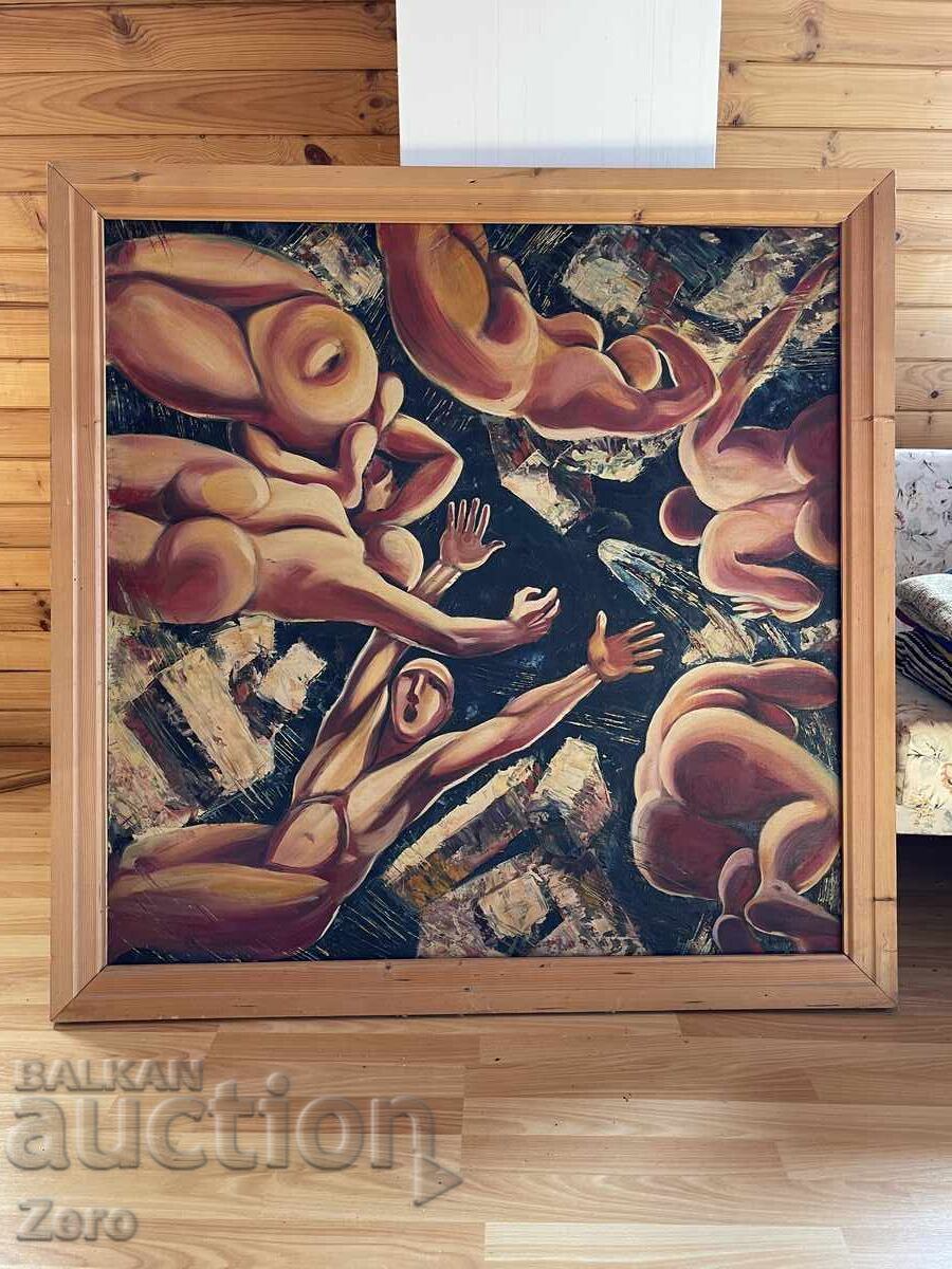 Τεράστιος Παλιός Πίνακας 100/100 Λάδι σε Καμβά Τεράστιος Παλιός Πίνακας 100/100 Λάδι σε Καμβά