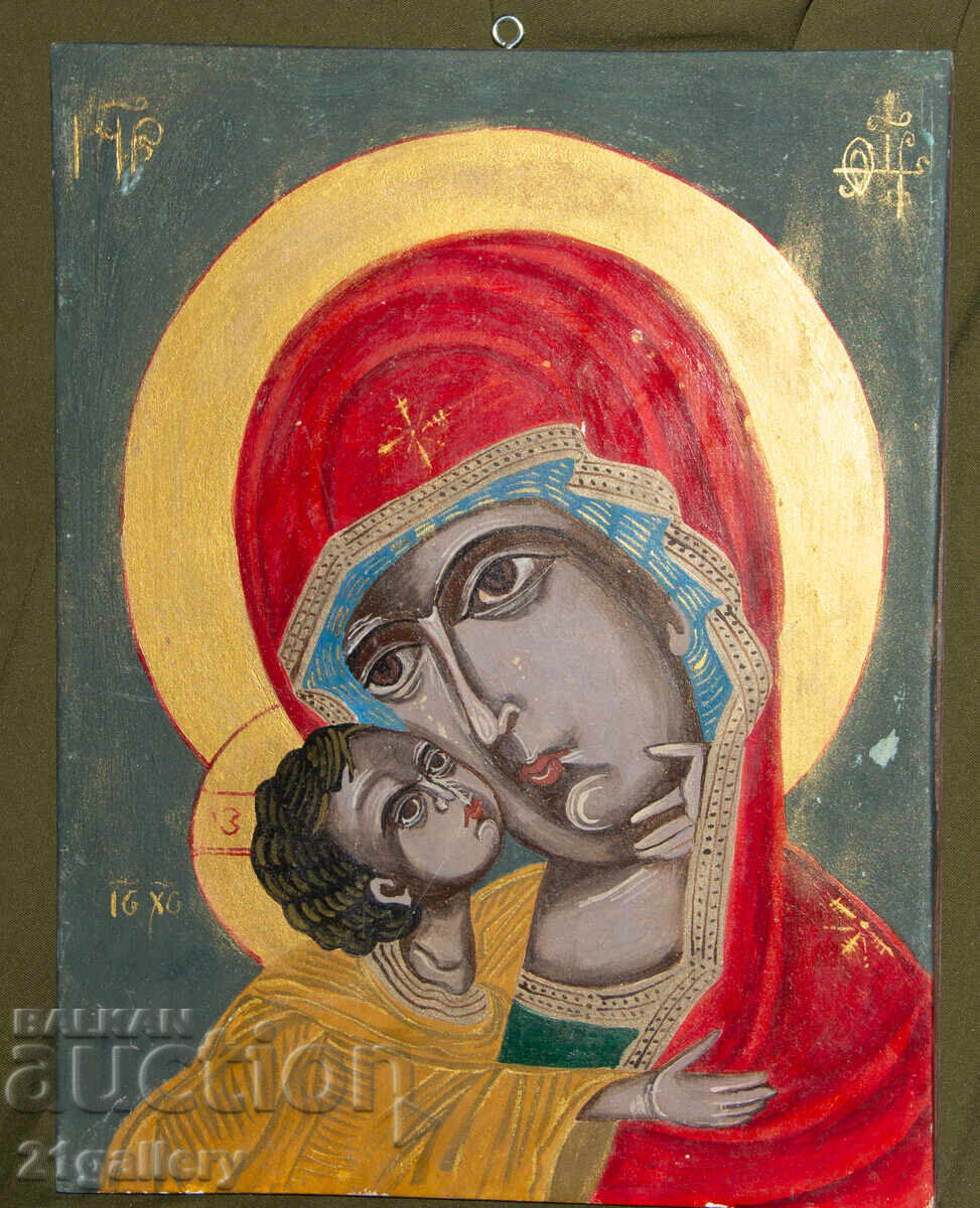 Hand-painted icon of the Holy Mother of God with the Child with price 400.00 BGN | € 204.52
