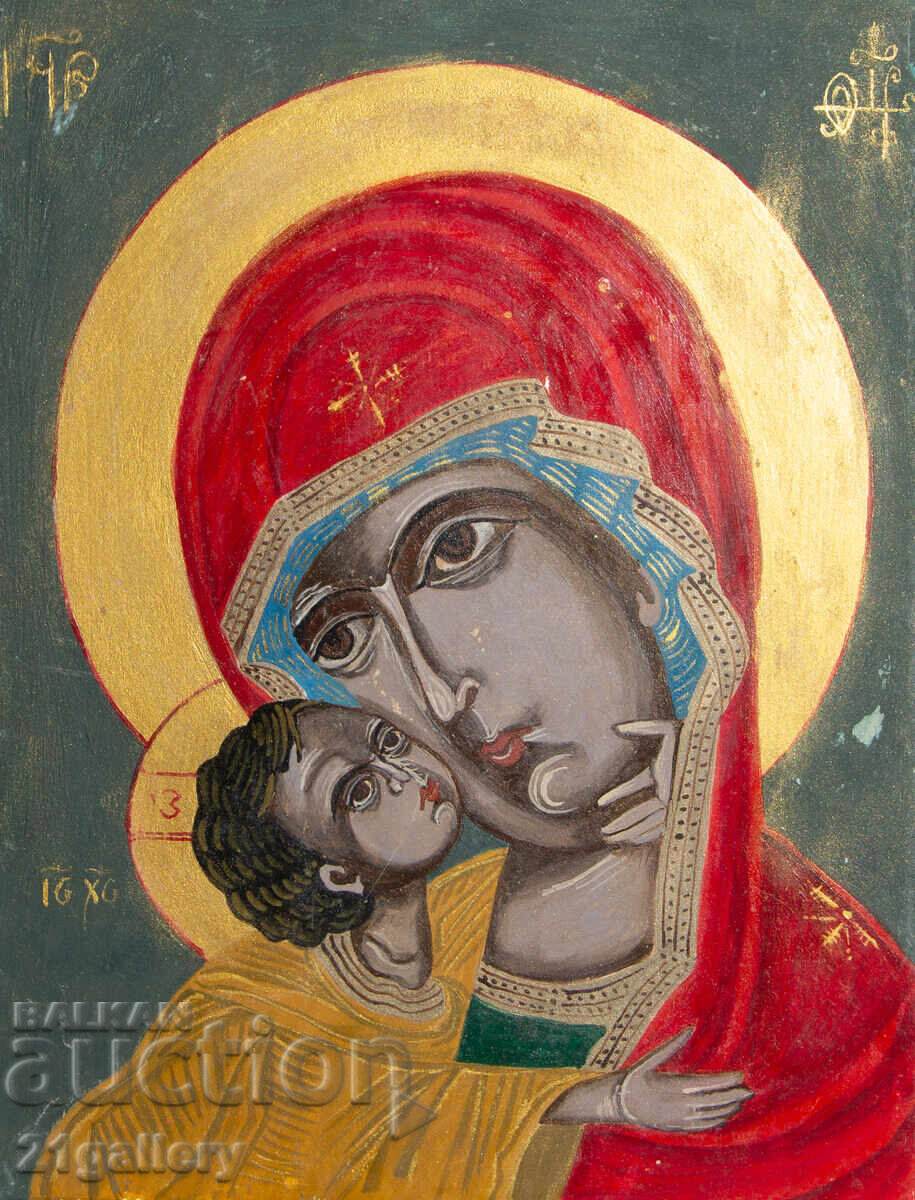 Hand-painted icon of the Holy Mother of God with the Child - 6