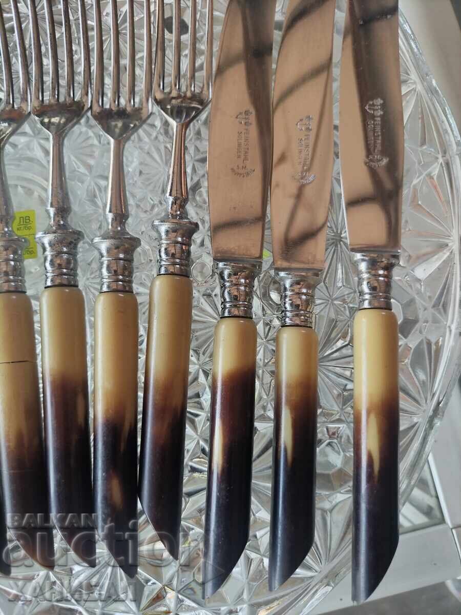 Set of Six Forks and Six Solingen Knives - 5