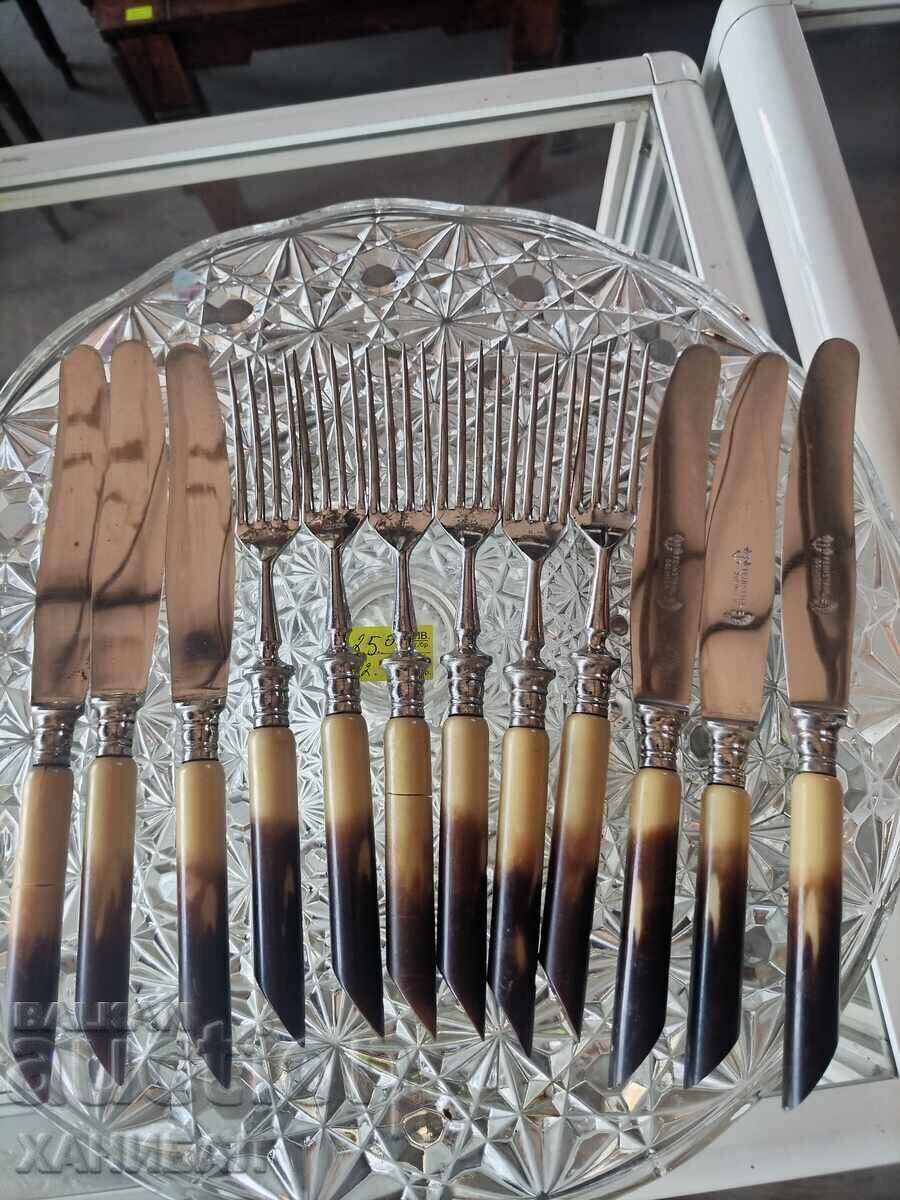 Set of Six Forks and Six Solingen Knives