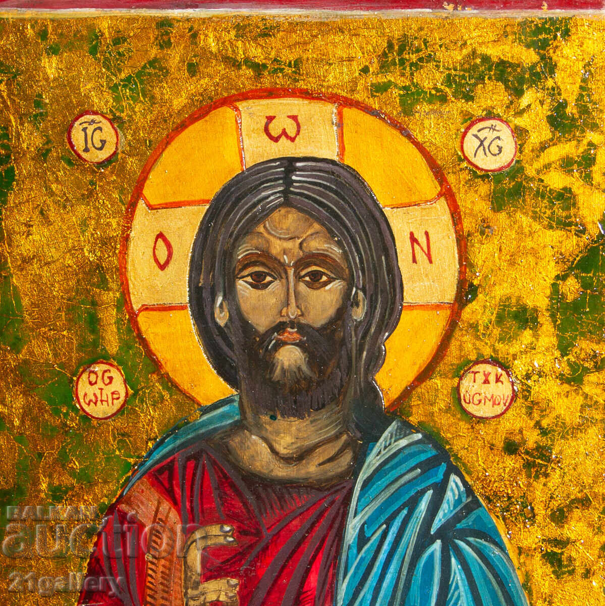 Delivery of Hand-painted icon, tempera, Jesus Christ Pantocrator