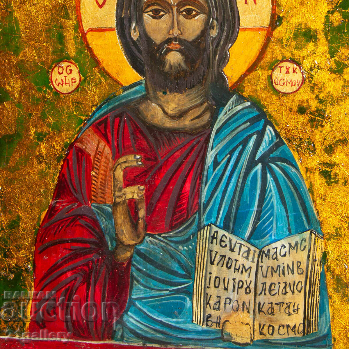 Hand-painted icon, tempera, Jesus Christ Pantocrator - 5