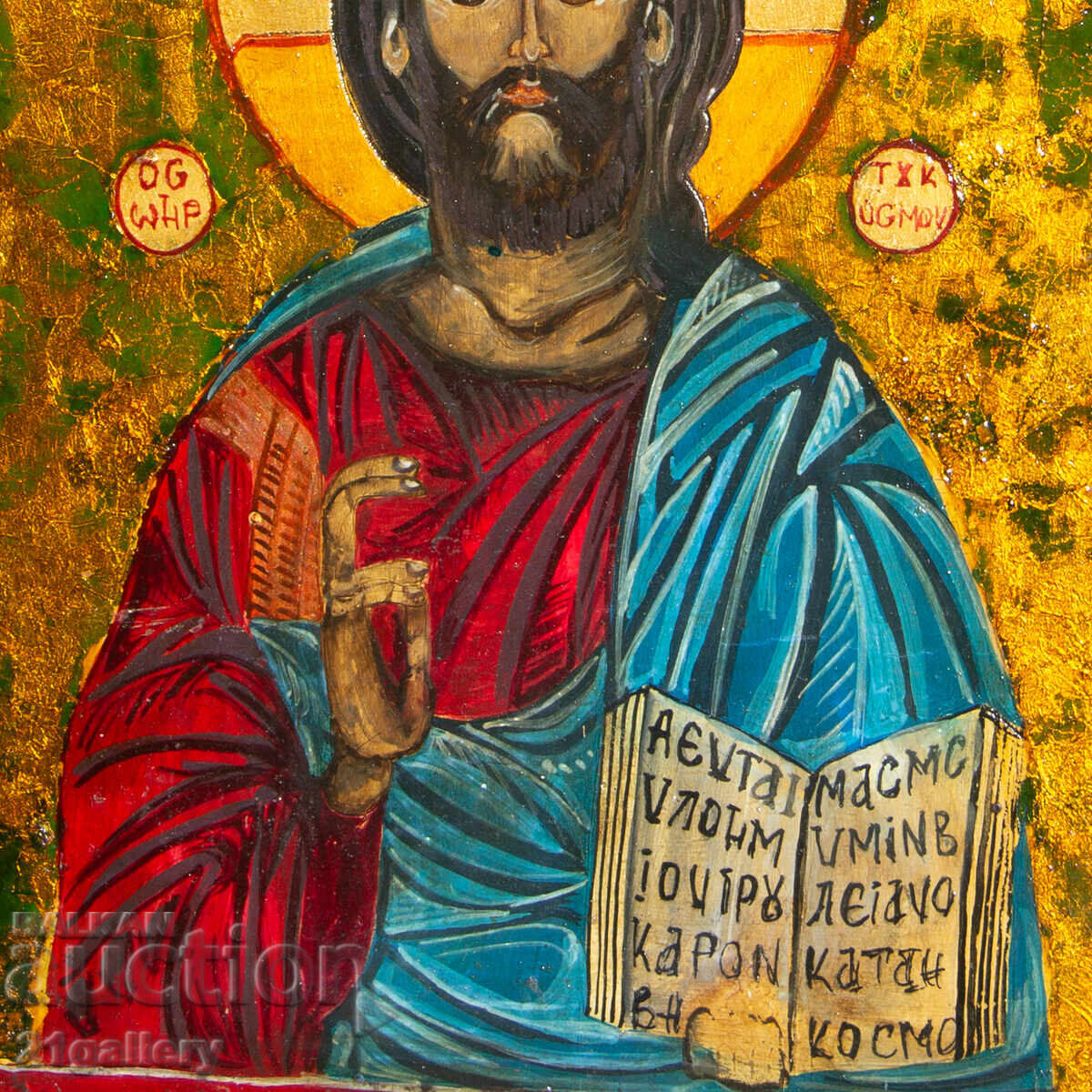 Hand-painted icon, tempera, Jesus Christ Pantocrator - 6