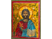 Icoană pictată manual, tempera, Iisus Hristos Pantocrator
