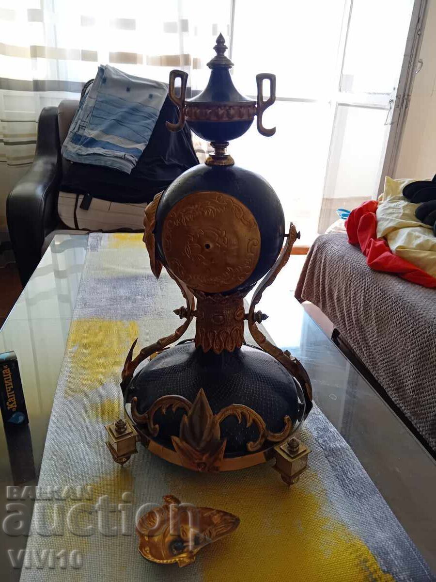 Auction  Fireplace clock, cloisonné, with battery