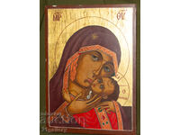 Icoană pictată manual Sfânta Fecioară Maria cu Pruncul, tempera