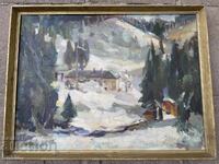 Pictură veche pânză în ulei semnată